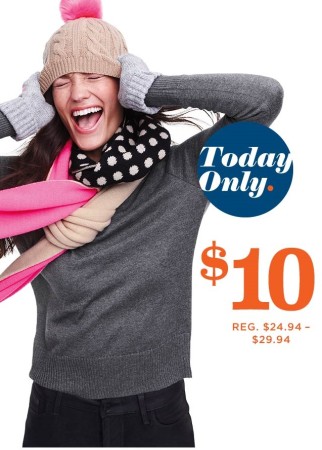 $10 (Reg $30) Sweaters at Old Navy (Today Only) 