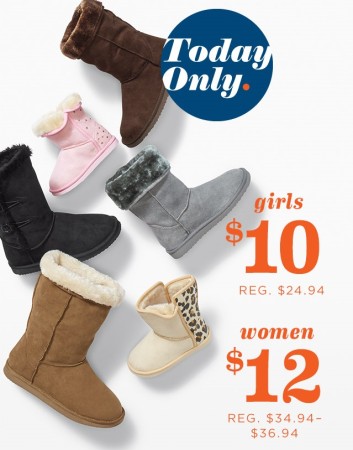 $10 ($25) Girls Boots at Old Navy