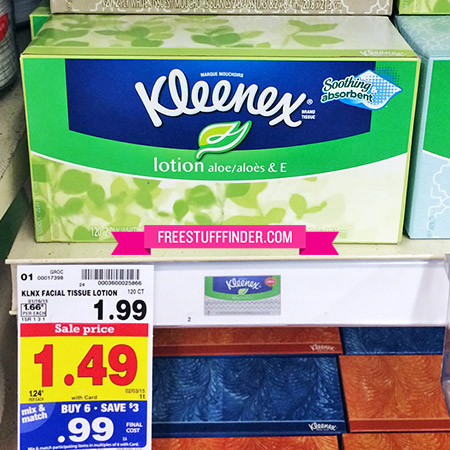 $0.53 (Reg $2) Kleenex Facial Tissue at Kroger Affiliate Stores