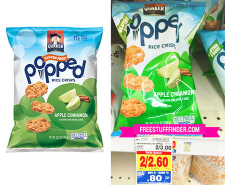 $0.50 (Reg $1.50) Quaker Popped Rice Crisps at Kroger Affiliate Stores 