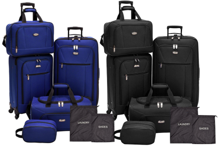 $59.99 (Reg $190) Traveler's Choice 5-Piece Luggage Set