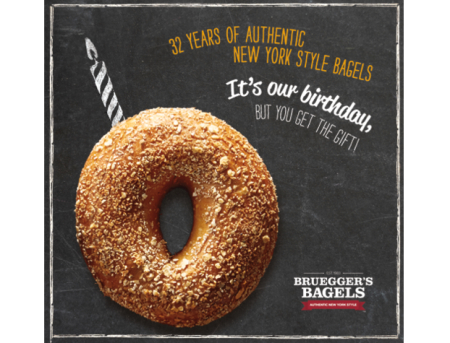 3 FREE Bruegger's Bagels (Today Only)