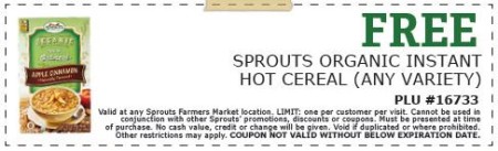 *HOT* Free Organic Instant Cereal at Sprouts