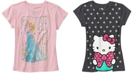 $3 (Reg $7) Frozen and Hello Kitty Girls' Tees + Free Pickup