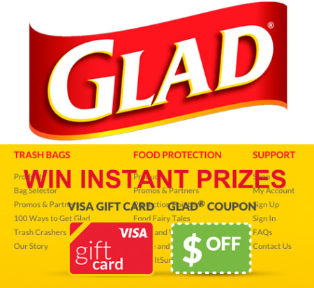 Win Visa Gift Cards & GLAD Coupons (24,148 Winners)