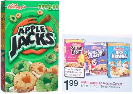 $1.24 (Reg $4) Kellogg’s Cereal at Walgreens
