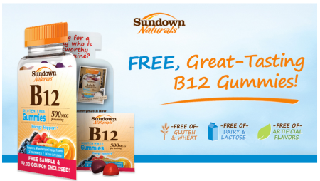 Free Sample Sundown B12 Gummies (First 50,000)