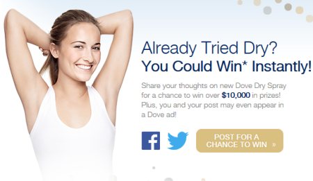 Win $100 SpaFinder Gift Card on Dove Instant Win Game