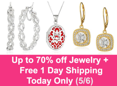 Up to 70% Off Jewelry Gifts for Mom + Free 1-Day Shipping (Today Only)