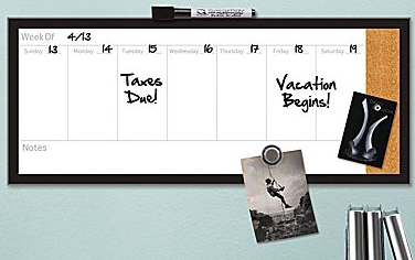 $4.99 (Reg $10) Magnetic Weekly Dry-Erase & Cork Combo Board