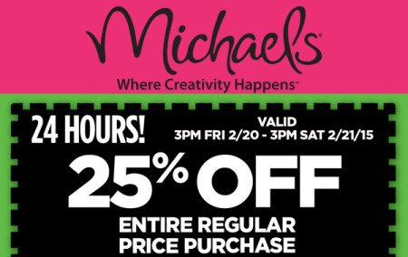 25% Off Entire Purchase Coupon at Michaels + More