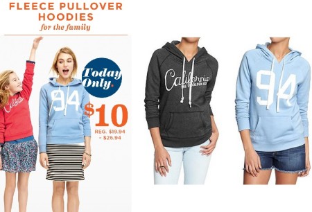 $10 (Reg $27) Fleece Hoodies at Old Navy (Today Only!)