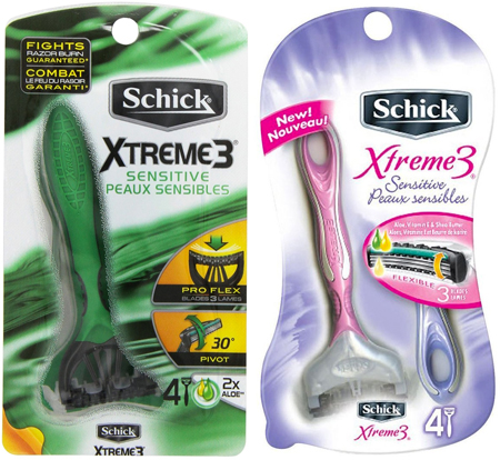 $2.99 (Reg $9) Schick Xtreme3 Razor 4-Pack at Walgreens