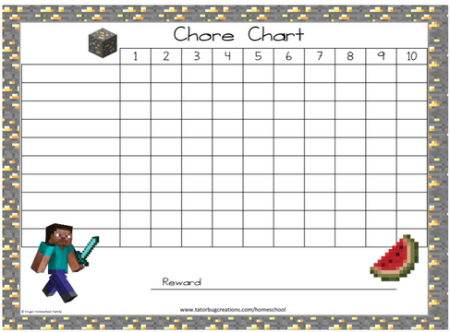 Minecraft Chore Chart