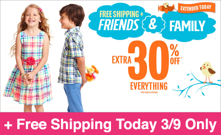 *HOT* Free Shipping + Extra 30% Off at The Children's Place!