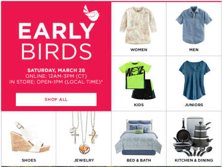 *HOT* Kohl's Early Bird Specials (Until 3PM CST)