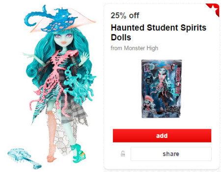 50% Off Monster High Ghoul Spirit Dolls Cartwheel Offer (Today Only) 