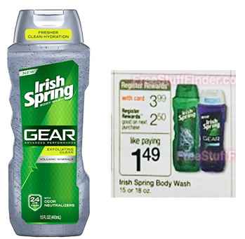 Free Irish Spring Gear Body Wash at Walgreens + Moneymaker