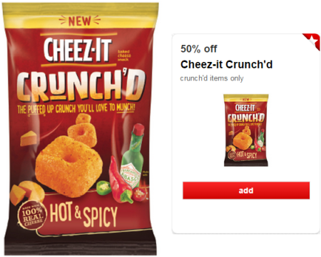 $1 (Reg $3) Cheez-it Crunch'd Cheese Puffs at Target