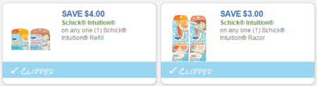 Schick Intuition Coupons