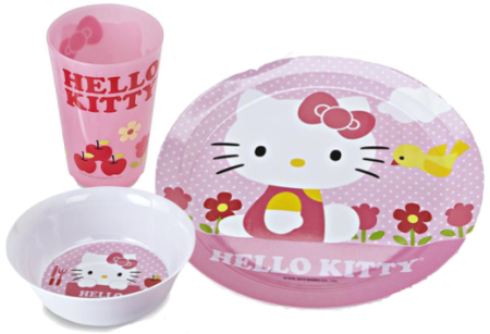 $2.50 (Reg $10) Hello Kitty 3-Piece Dish Set + Free Pickup
