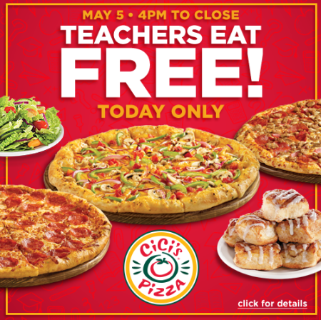 Free CiCi’s Pizza For Teachers (Today Only)