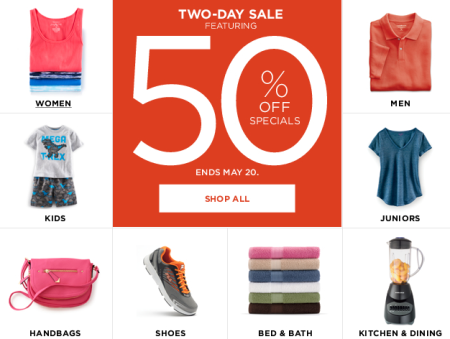 50% Off 2-Day Sale at Kohl’s (Ends 5/20)