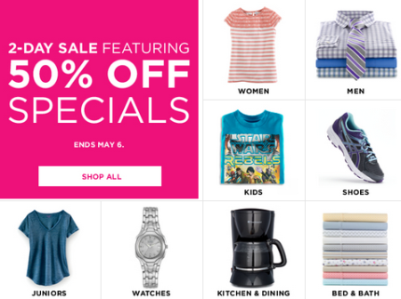 50% Off Specials 2-Day Sale at Kohl's