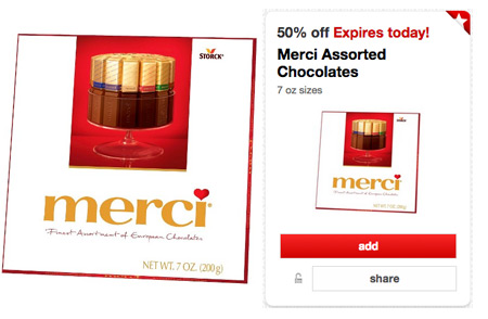 *HOT* 50% Off Merci Assorted Chocolates Cartwheel Offer (Today Only!)