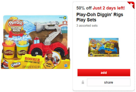 *HOT* 50% Off Play-Doh Diggin’ Rigs Play Sets Cartwheel Offer
