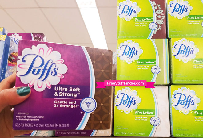 $0.56 (Reg $1) Puffs Facial Tissue at Rite Aid