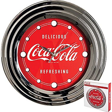 $14.99 (Reg $35) Coca-Cola Chrome Finish Clock at Staples