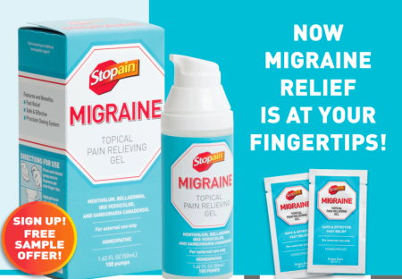 Free Sample Stopain Migraine Relieving Gel (1st 1,000!)