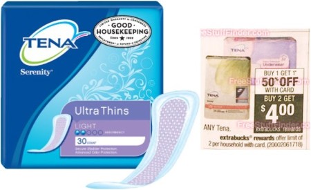 $0.74 (Reg $7) Tena Serenity Ultra Thins at CVS