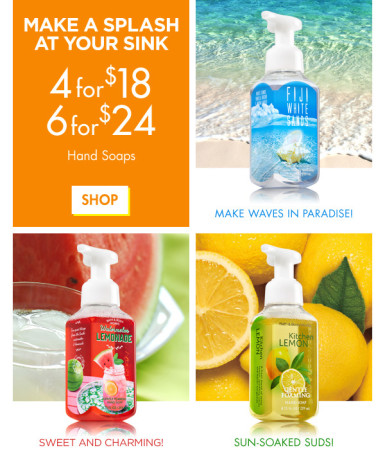 *HOT* $10.00 Off $30 Purchase at Bath & Body Works