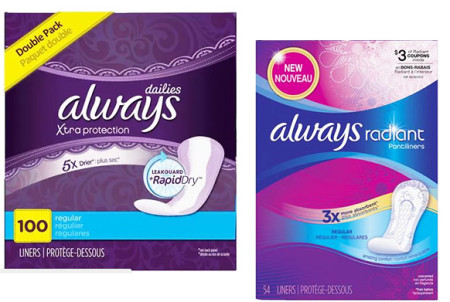 *New* Always Pantiliners Coupons ($3.25 in Total)