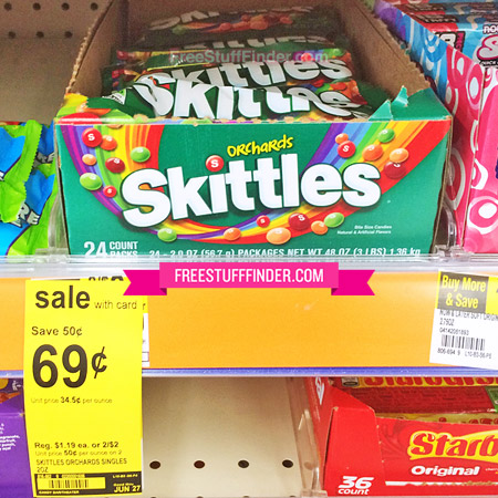 $0.25 (Reg $1.29) Skittles & Starburst Candy at Walgreens