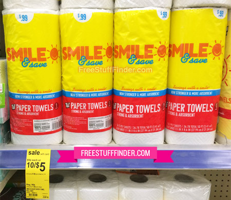 $0.50 per Roll Smile & Save Paper Towels at Walgreens