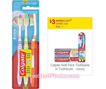 Free Colgate Extra Clean Toothbrushes at CVS