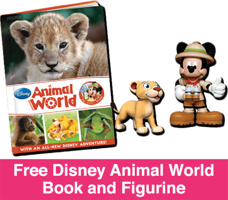 Free Disney Animal World Figurines & Book ($4.95 Shipping)