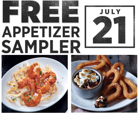 Free Appetizer Sampler‏ at Applebee’s (7/21)