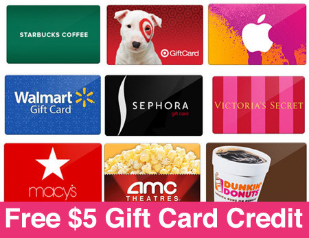 *HOT* Free $15 Gift Card Credit on Any Gift Card - Hurry! Limited Time