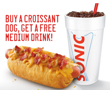 Free Medium Drink with Croissant Dog Purchase at Sonic (Today Only)