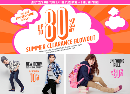 *HOT* Up to 80% Off Clearance + Extra 25% Off at The Children’s Place