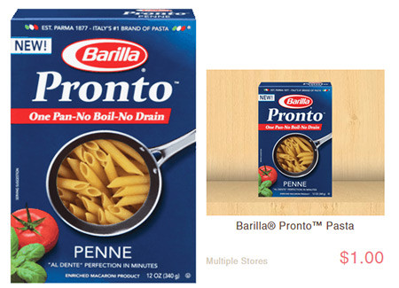 $0.69 (Reg $1.69) Barilla Pronto Pasta at Safeway Affiliate Stores