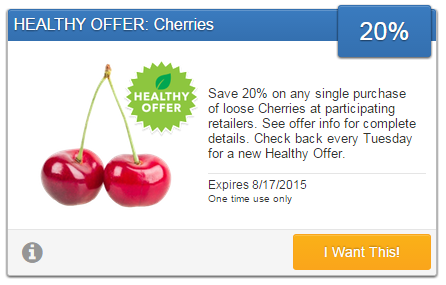 20% Cash Back on Cherries with Savingstar