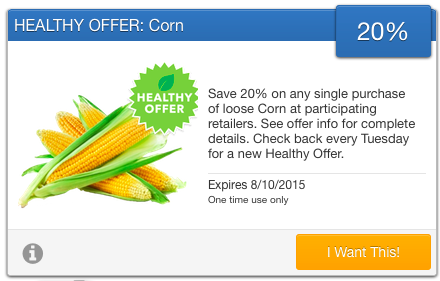 20% Cash Back on Corn with SavingStar