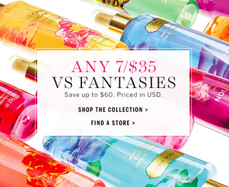 $5 (Reg $14) Fantasies Fragrance Mists at Victoria's Secret