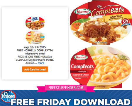 *HOT* Kroger Friday Freebie: Hormel Compleats Microwave Meal