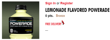 Free Lemonade Flavored Powerade (My Coke Rewards)